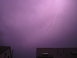 storm on a purple sky