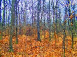 painting autumn forest