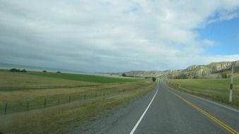 free road to mountains, new zealand