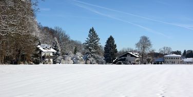 winter snow landscape in clear weather