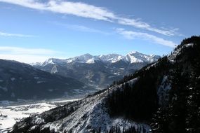 scenic alpine mountains at winter, austria