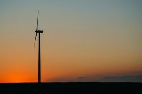 windmill sunset dusk sky view