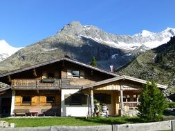 rustic cottage in the alpine mountains