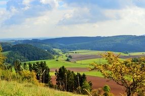 autumn field hills landscape