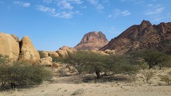 dramatic mountains in namibia desert