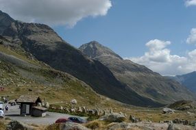 panoramic view of the Engadine Valley on the Swiss pass