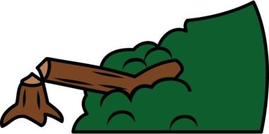 felled green tree as a graphic image