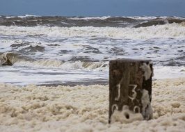 the white foam of the North Sea