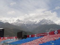 stadium on a background of mountains in india