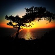 colorful sunset on the Mediterranean sea