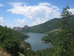 landscape of corsica lake and mountain