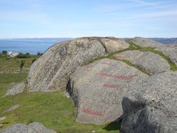 viking hieroglyphics on stones, norway