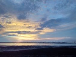 orange horizon at sunset