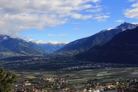 panorama of the zillertal valley in tyrol