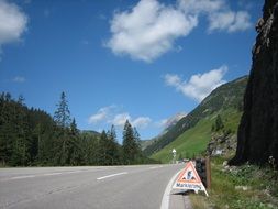 Beautiful and colorful landscape with the road near the Alpine Mountains