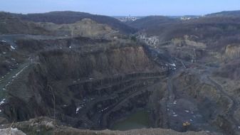 panoramic view of a stone quarry