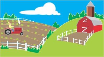 drawing farm made in computer graphics