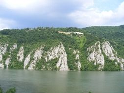 rocky coast near the river black danube