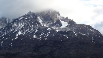 Beautiful snowy patagonia mountains