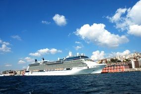 luxury cruise ship in the port of Istanbul, Turkey