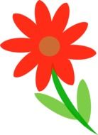 graphic image of a red flower on a green stalk