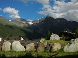 stones boulders at mountain