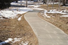 walking road in winter park