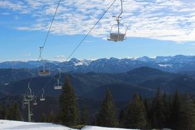 mountain lift in the picturesque Alps