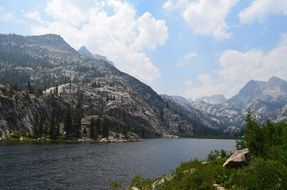 Beautiful lake in the background of the mountains Sierra Nevada, Spain