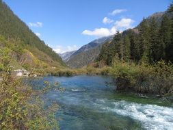 mountain river at picturesque landscape, China