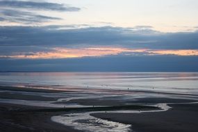 sunset on th Normandy beach