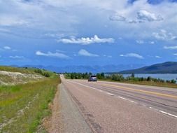 road on the background of beautiful nature in Montana