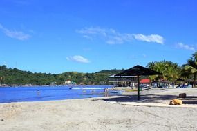 white sand on a tourist beach