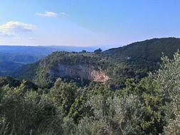 trail among green plants on a mountain in greece