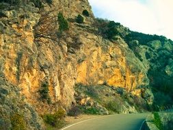 narrow road along the cliff