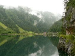 lake near austrian mountain dachstein