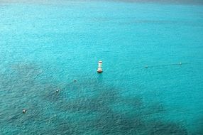 top view of the buoys in the water ocean, caribbean