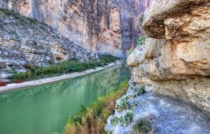 Canyon with colorful plants in Texas