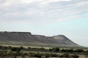 dry steppe near a hill in africa