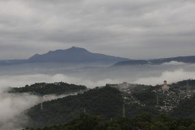 panorama of the city of Taipei in the haze