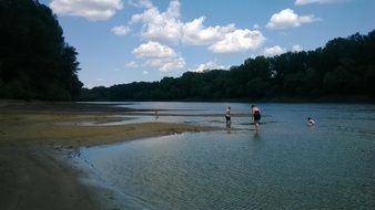 fishermen on the river in hungary