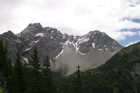 view of the picturesque mountains of Austria in the haze