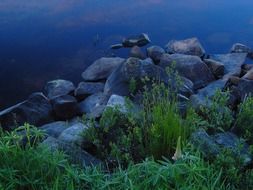 stones on the lake in Sweden