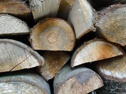 stacked wood for the fireplace