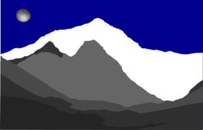 mountain silhouette snow drawing