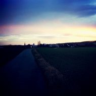 road at dusk