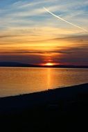 bright sunset in southern Germany