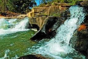 waterfall on the background of the picturesque landscape in the Doi Inthanon