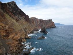 volcanic mountains on the coast of Madeira