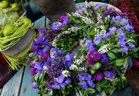 asters on the balcony table